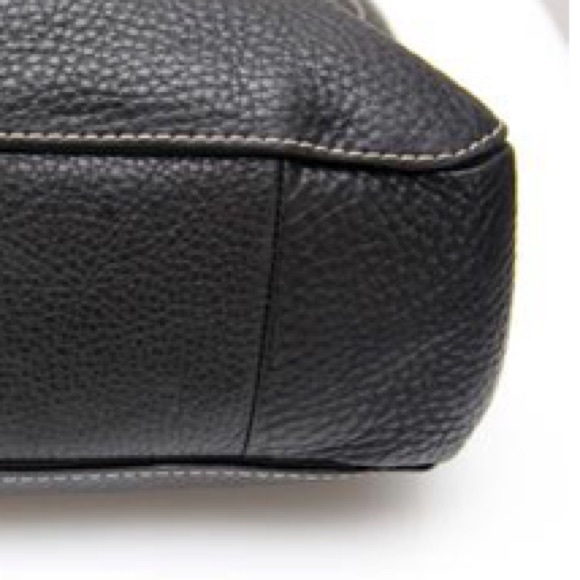 SOLD COACH Chelsea black leather shoulder bag with brown leather straps F10892 - Picture 10 of 10